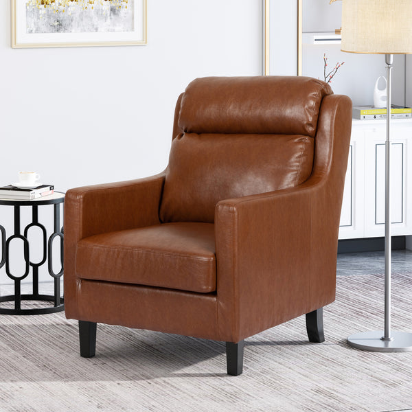 Gdf Studio Baden Contemporary Pillow Tufted Faux Leather Club Chair