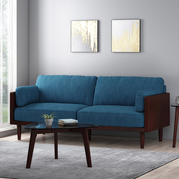 Gdf Studio Bagan Mid-Century Modern Upholstered 3 Seater Sofa