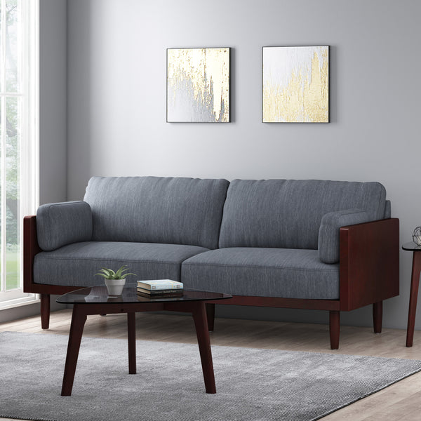 gdf studio Bagan Mid-Century Modern Upholstered 3 Seater Sofa