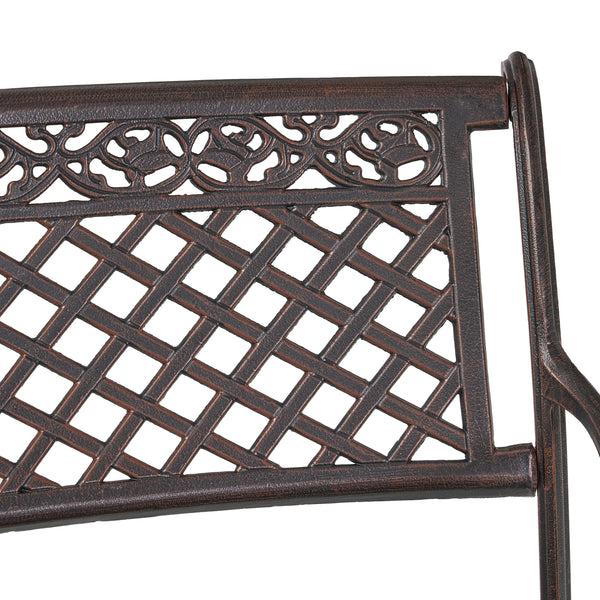 Gdf Studio Bainbridge Outdoor Antique Copper Cast Aluminum Bench