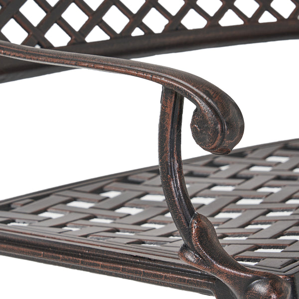 Gdf Studio Bainbridge Outdoor Antique Copper Cast Aluminum Bench