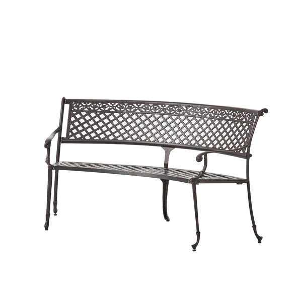gdf studio Bainbridge Outdoor Antique Copper Cast Aluminum Bench