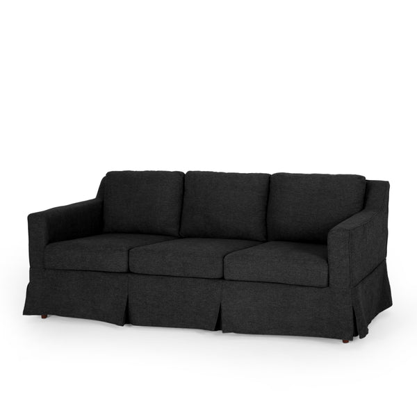 Gdf Studio Bainville Contemporary Fabric 3 Seater Sofa With Skirt