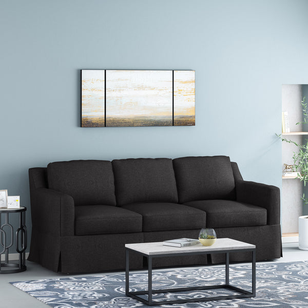 gdf studio Bainville Contemporary Fabric 3 Seater Sofa with Skirt
