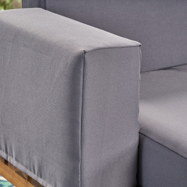 Gdf Studio Baish Outdoor Acacia Wood 2 Seater Sofa Teak