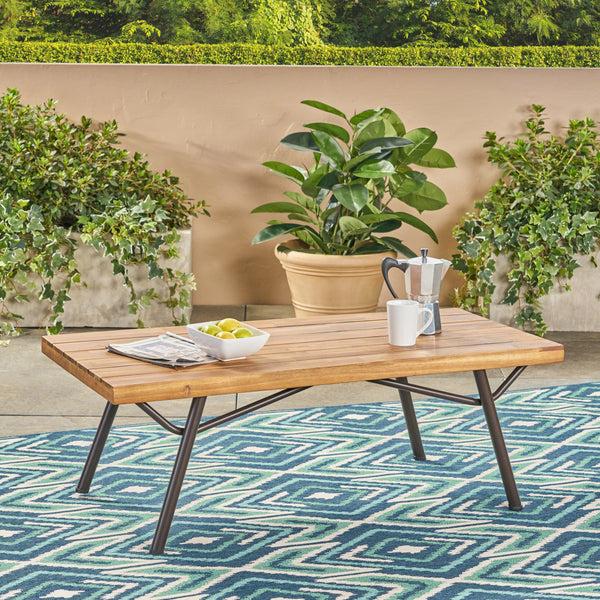 Gdf Studio Baish Outdoor Acacia Wood Coffee Table Teak