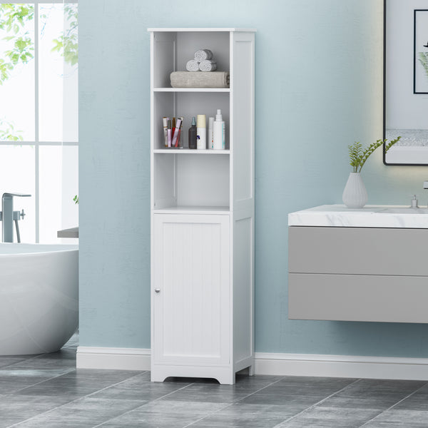 gdf studio Bakari Contemporary Free Standing Linen Tower Storage Bathroom Cabinet