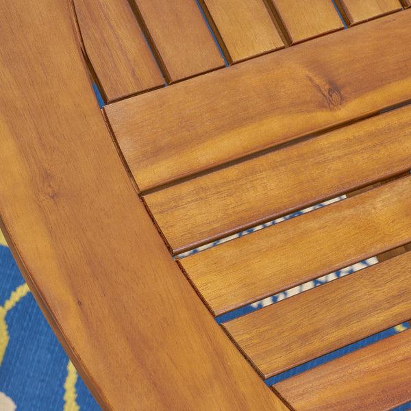 Gdf Studio Baldry Outdoor 5 Piece Acacia Wood And Wicker Dining Set