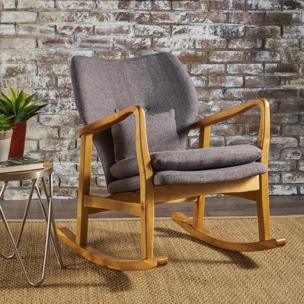 Gdf Studio Balen Mid Century Modern Fabric Rocking Chair