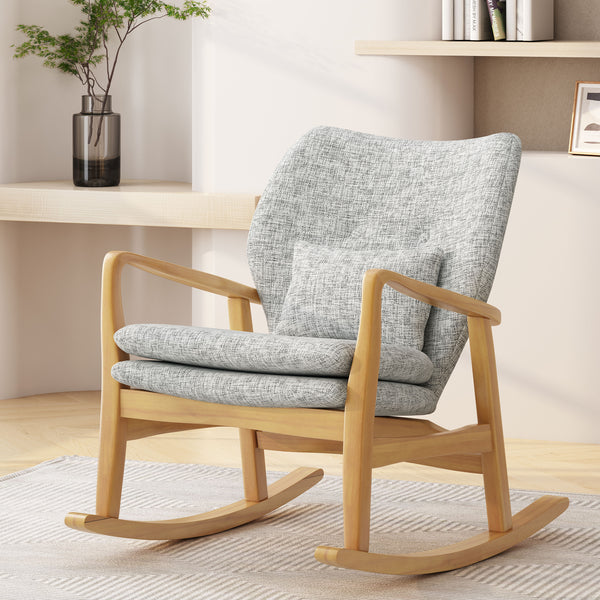 Gdf Studio Balen Mid Century Modern Fabric Rocking Chair