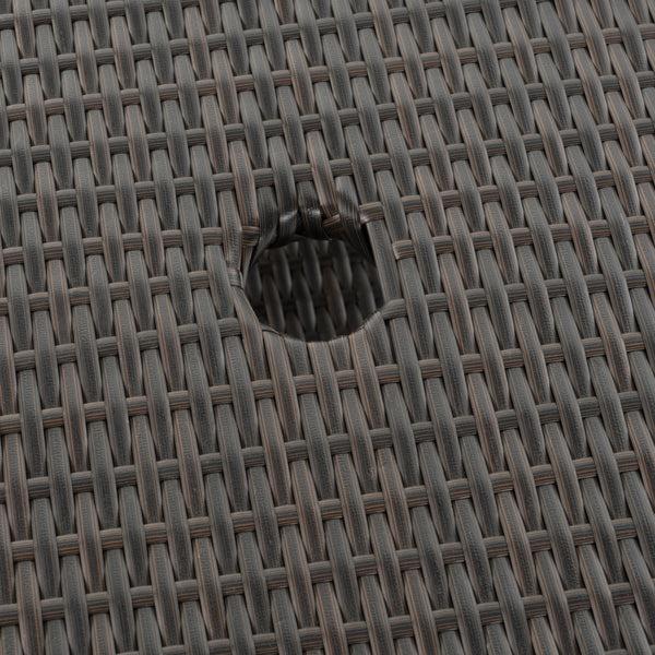 Gdf Studio Banta Outdoor Modern Wicker Shelf Side Table With Umbrella Hole