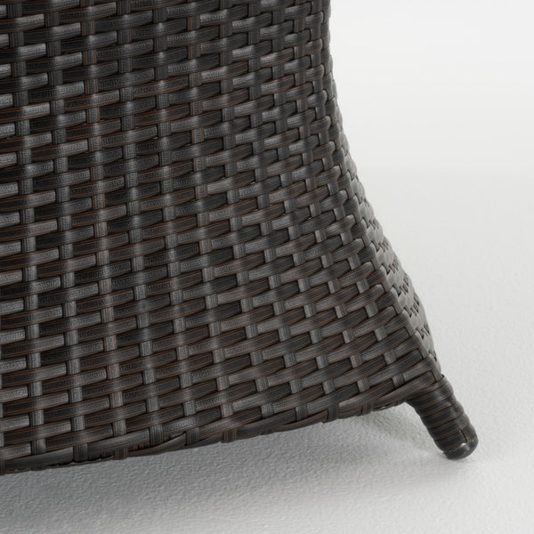 Gdf Studio Banta Outdoor Modern Wicker Shelf Side Table With Umbrella Hole