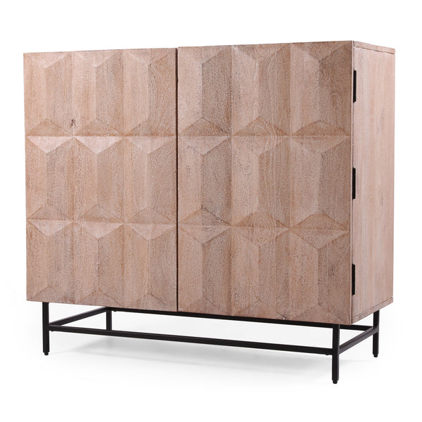 gdf studio Barnsley Handcrafted Boho Mango Wood Cabinet