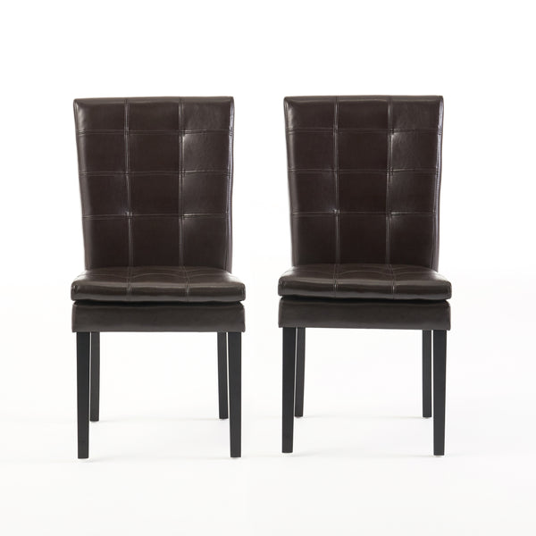 Gdf Studio Barrington Contemporary Tufted Bonded Leather Dining Chairs (Set Of 2)