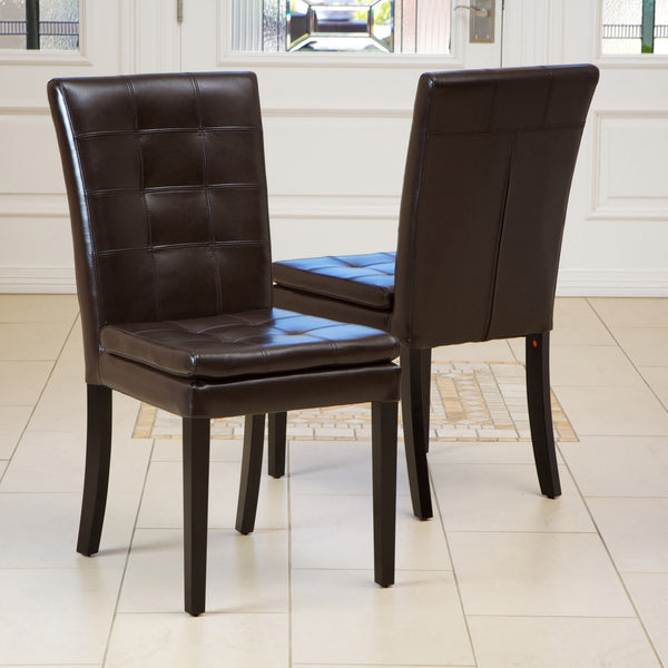 gdf studio Barrington Contemporary Tufted Bonded Leather Dining Chairs (Set of 2)
