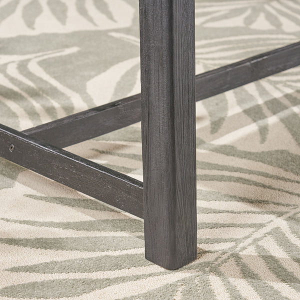 Gdf Studio Barron Outdoor 6 Piece Dining Set With Wicker Chairs And Bench Sandblast Teak And Multi Brown And Cream