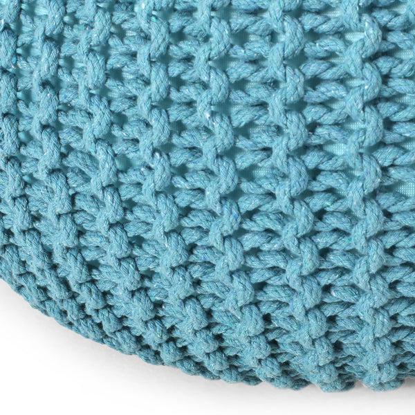 Gdf Studio Barwick Modern Knitted Cotton Round Pouf
