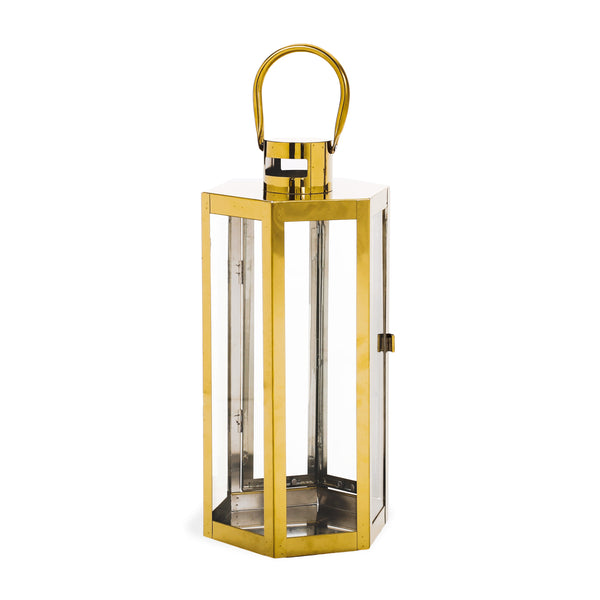 Gdf Studio Baton Outdoor 16" Modern Stainless Steel Lantern