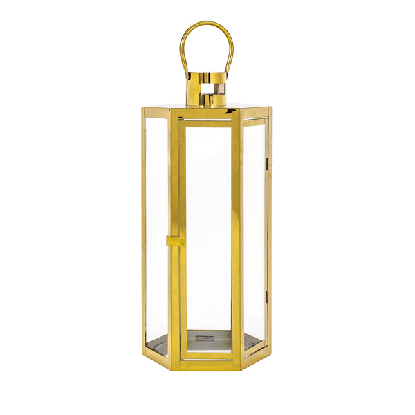 Gdf Studio Baton Outdoor 23" Modern Stainless Steel Lantern