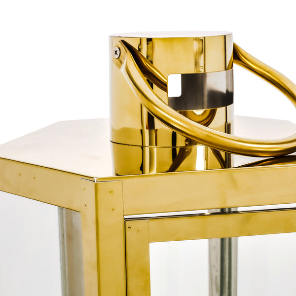 Gdf Studio Baton Outdoor 23" Modern Stainless Steel Lantern