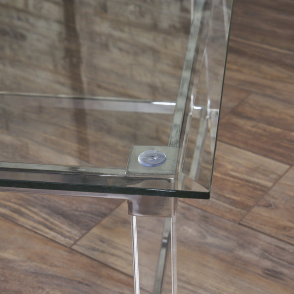 Gdf Studio Bayor Modern Tempered Glass Coffee Table With Acrylic And Iron Accents