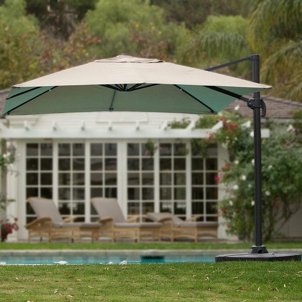 Gdf Studio Bayside Outdoor 9.8 Foot Umbrella With Stand & Base