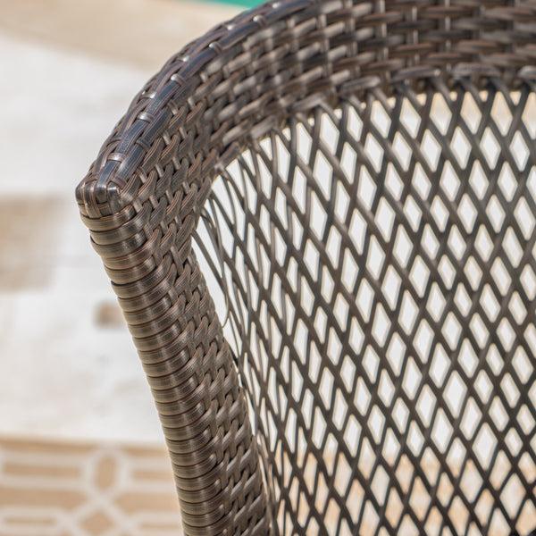 Gdf Studio Beach Lane Outdoor 9 Piece Multi-brown Wicker Dining Set