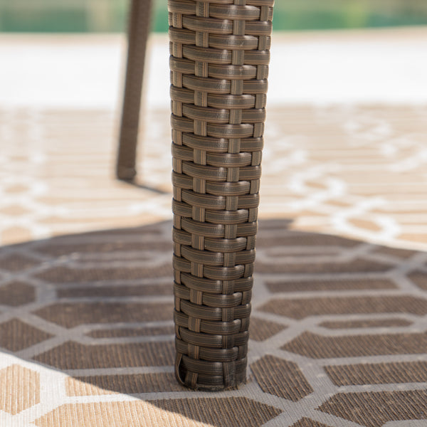 Gdf Studio Beach Lane Outdoor 9 Piece Multi-brown Wicker Dining Set