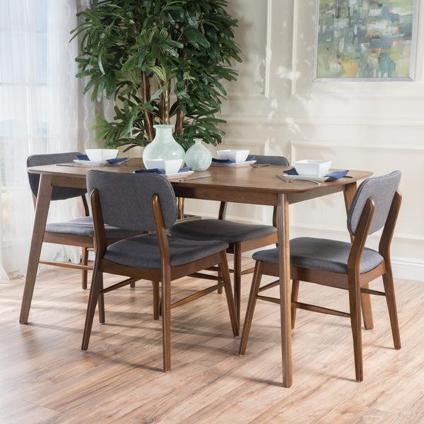 Gdf Studio Beatrice Mid-Century Design 5 PC Wood Finished Dining Set