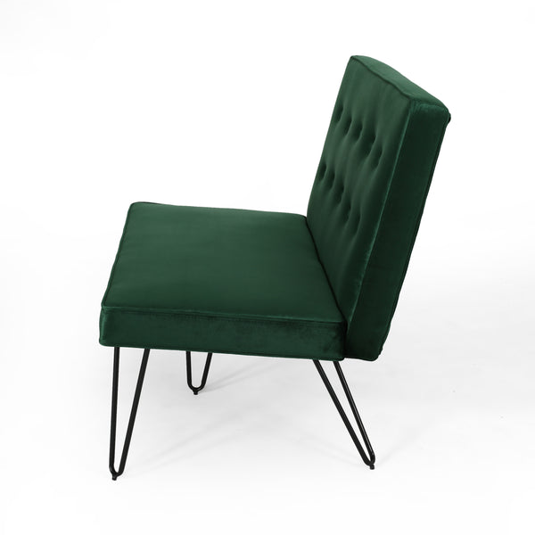 Gdf Studio Beatrice Modern Tufted Velvet Dining Bench Settee With Hairpin Legs