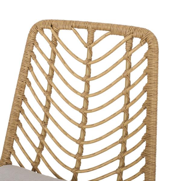 Gdf Studio Beaver Bleckley Outdoor 7 Piece Dining Set With Wicker Seating