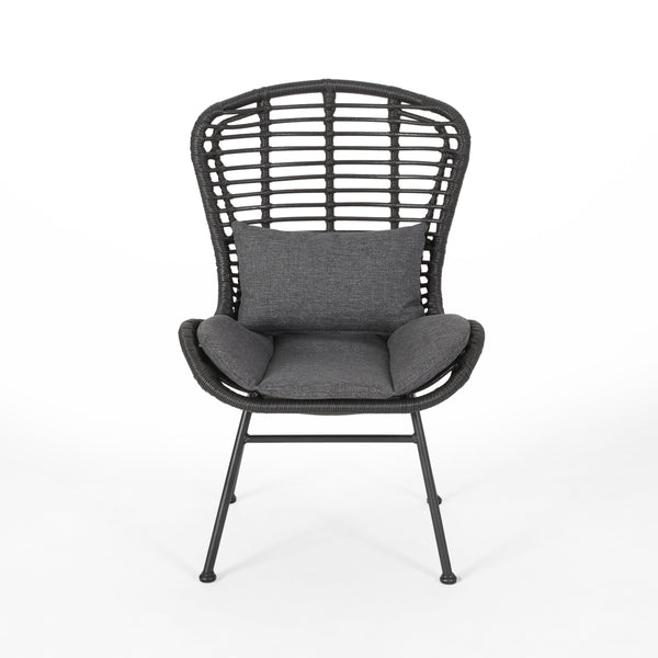 Gdf Studio Bellagio Outdoor Modern Boho 2 Seater Wicker Chat Set With Side Table