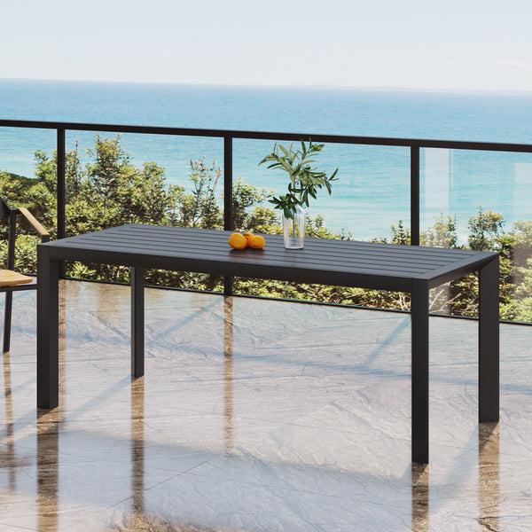 Gdf Studio Bellomy Outdoor Aluminum Dining Table Black