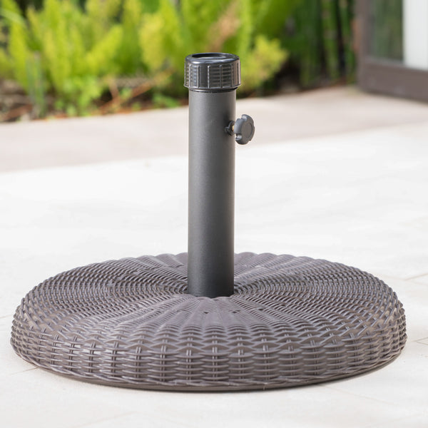Gdf Studio Belmont 45lbs Brown Resin And Iron Round Umbrella Base
