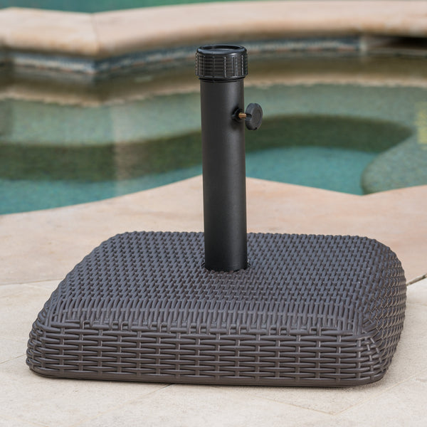 Gdf Studio Belmont 66lbs Brown Resin And Iron Square Umbrella Base