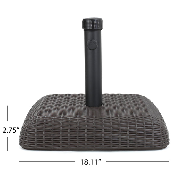 Gdf Studio Belmont 66lbs Brown Resin And Iron Square Umbrella Base
