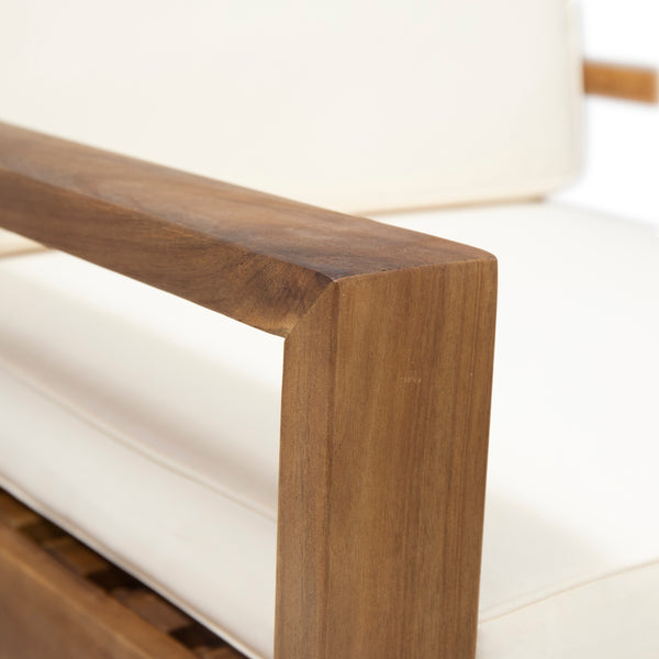 Gdf Studio Ben Outdoor Acacia Wood Club Chairs With Cushions (Set Of 2) Teak