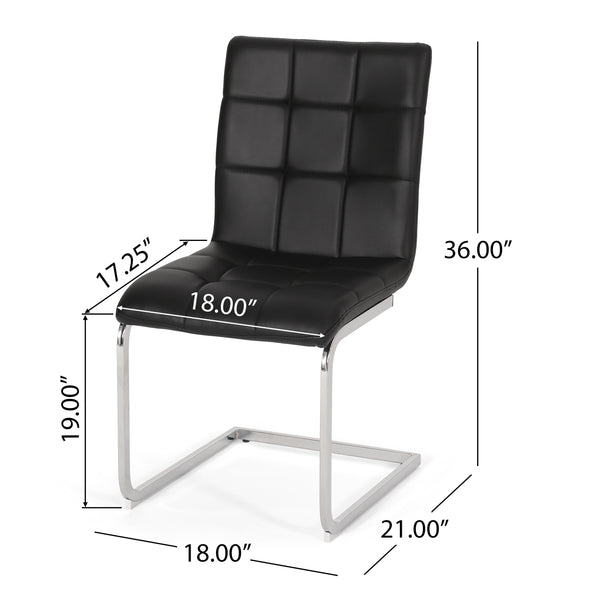 Gdf Studio Benner Modern Upholstered Waffle Stitch Dining Chairs Set Of 2