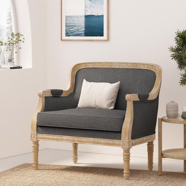 Gdf Studio Bennion French Country Fabric Upholstered Club Chair