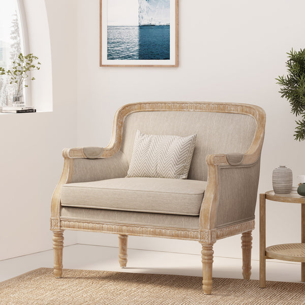 gdf studio Bennion French Country Fabric Upholstered Club Chair