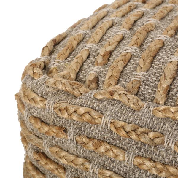 Gdf Studio Berea Boho Handcrafted Fabric Cube Pouf Natural