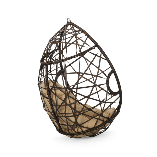 Gdf Studio Berkley Indoor/Outdoor Wicker Hanging Egg / Teardrop Chair (Stand Not Included)