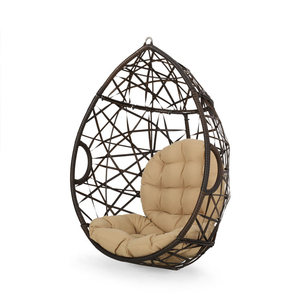 Gdf Studio Berkley Indoor/Outdoor Wicker Hanging Egg / Teardrop Chair (Stand Not Included)