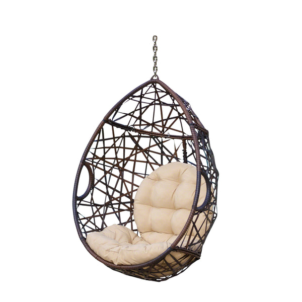 gdf studio Berkley Indoor/Outdoor Wicker Hanging Egg / Teardrop Chair (Stand Not Included)