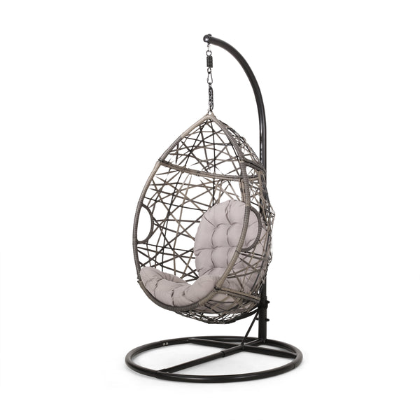 Gdf Studio Berkley Outdoor Wicker Hanging Teardrop / Egg Chair