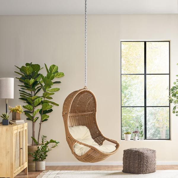 gdf studio Berrien Orville Outdoor/Indoor Wicker Hanging Nest Chair (No Stand)