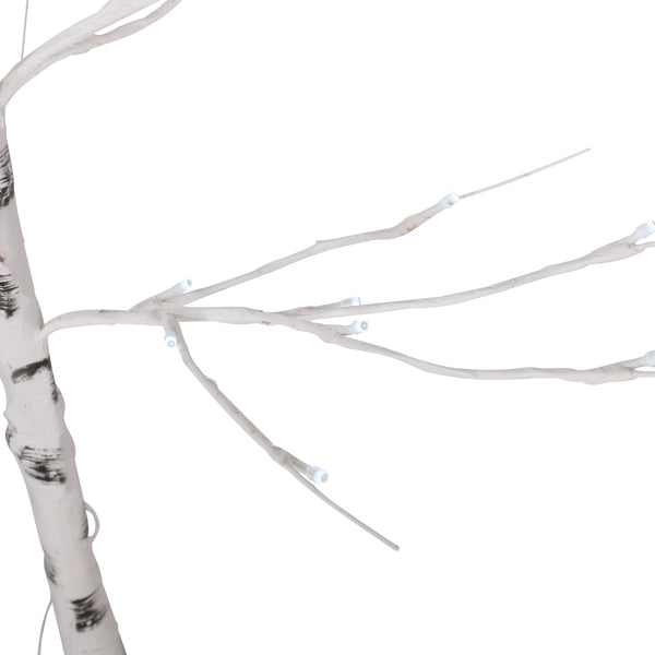 Gdf Studio Berwick 4-Foot Pre-Lit 48 White LED Artificial Twig Birch Tree White