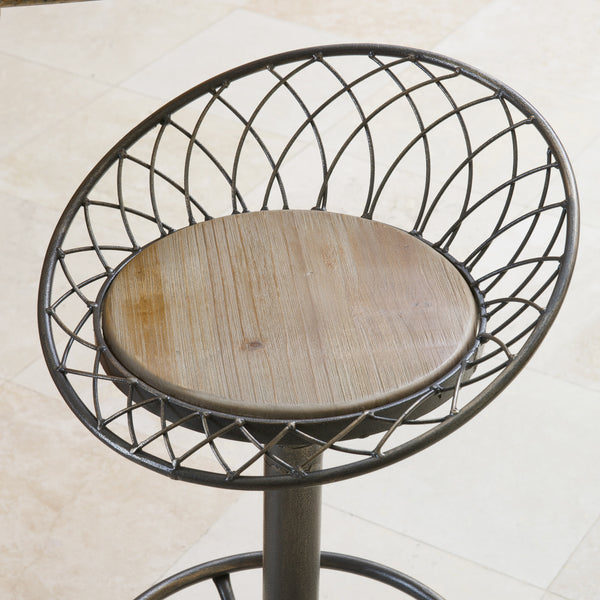 Gdf Studio Bethpage Industrial Firwood Adjustable Height Bar Stool Gray Brass And Natural