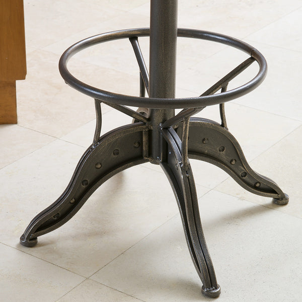 Gdf Studio Bethpage Industrial Firwood Adjustable Height Bar Stool Gray Brass And Natural