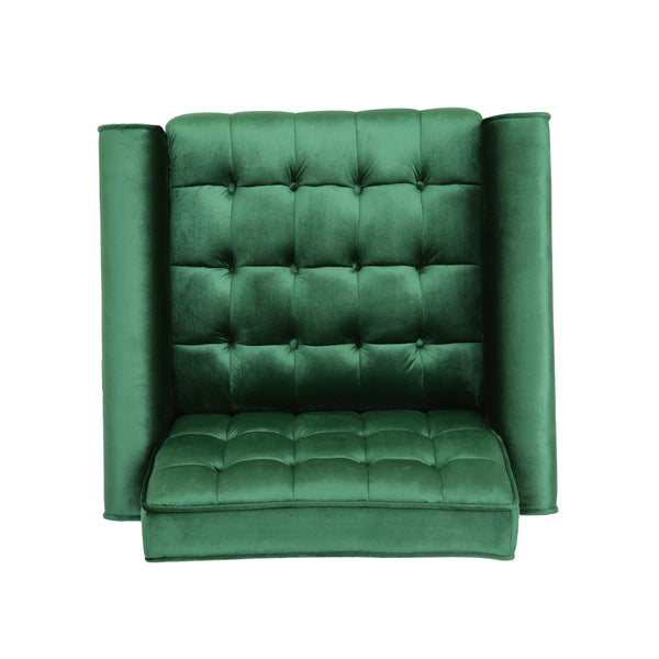 Gdf Studio Betsy Velvet Armchair Modern Glam Button-Tufted Waffle Stitching